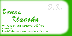 denes klucska business card